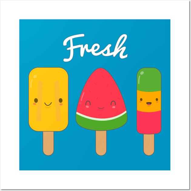 Cute Fresh Ice Cream T-Shirt Wall Art by happinessinatee